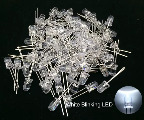 LED 5 мм, матовая (diffused) линза, белый; фото «Blinking»