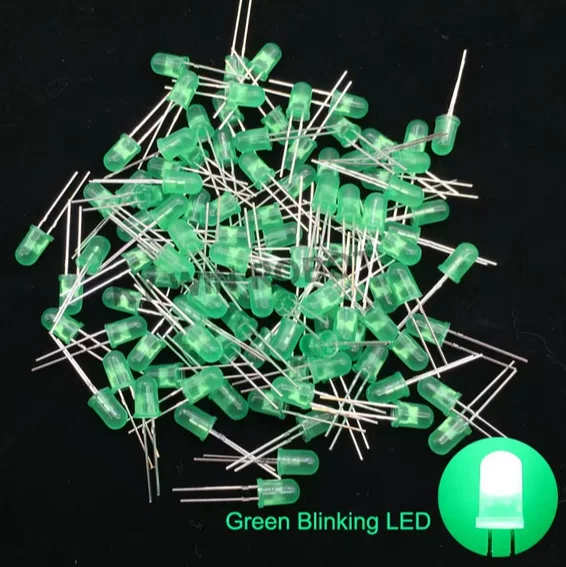 LED 5 мм, матовая линза, зелёный; фото «Blinking» - изображение 1