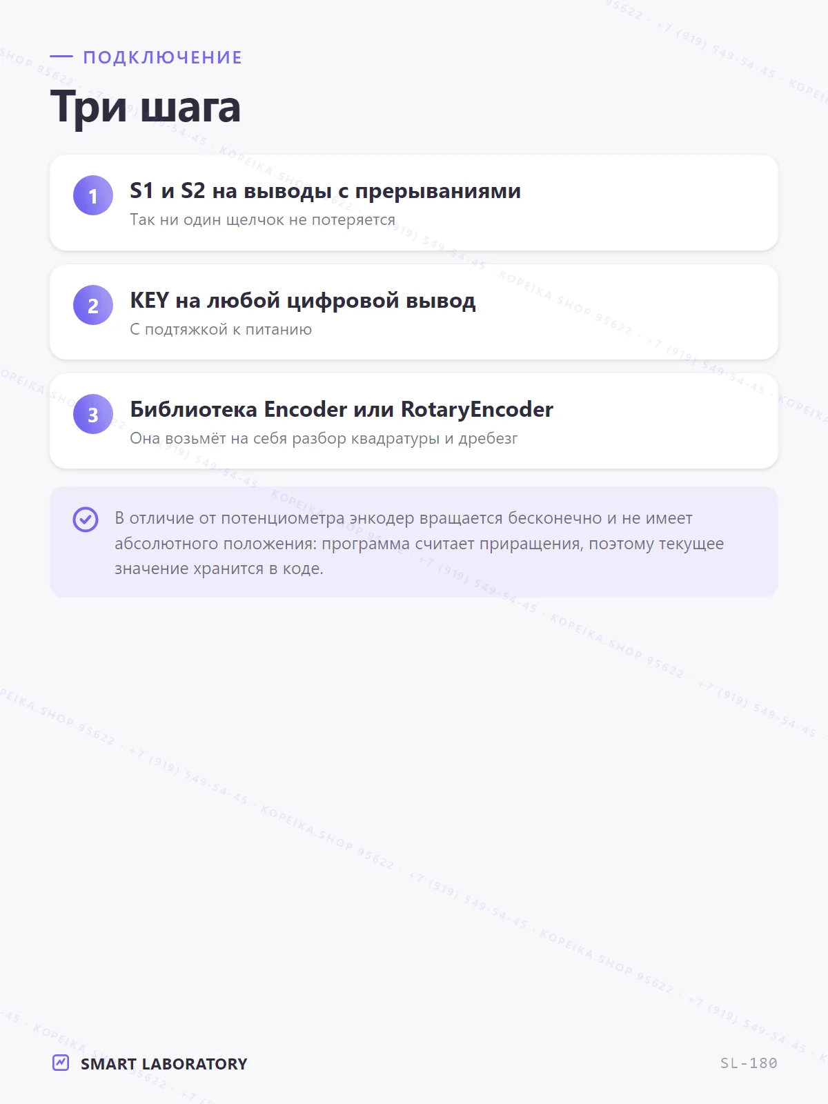 инкрементальный энкодер (EC11-тип) с кнопкой, модуль, 5 pin - миниатюра 5