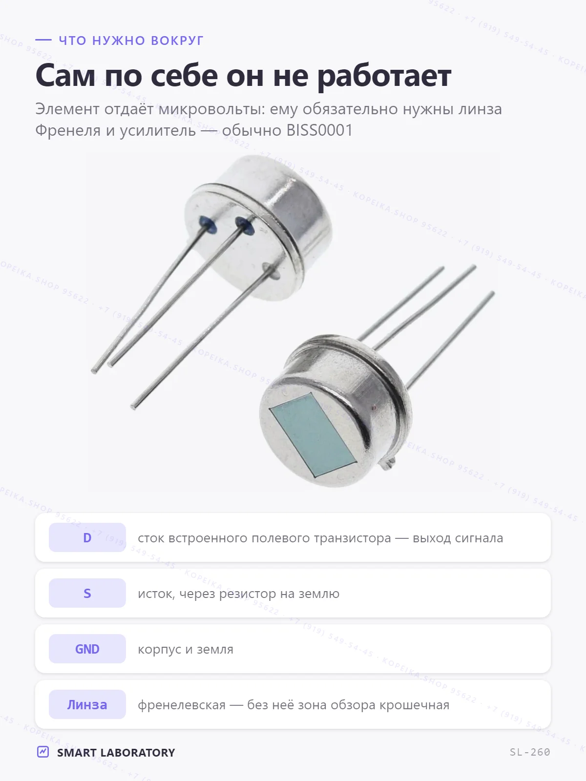 RE200B (пироэлектрический сенсор, корпус TO-5, 2 элемента) - миниатюра 3