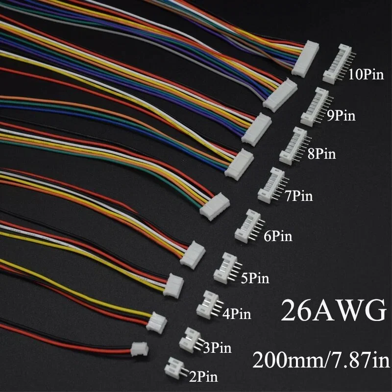 JST PH 2.0 мм, 2-pin, провод 26AWG, длина 200 мм