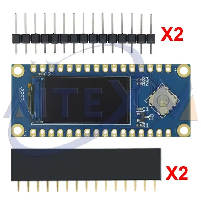 ESP32-C3 (RISC-V) + встроенный TFT, USB-UART CH343P, 32 pin, антенна 2.4 ГГц