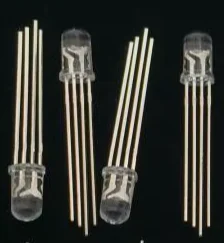 RGB LED 5 мм, прозрачная линза, общий АНОД, 4 вывода