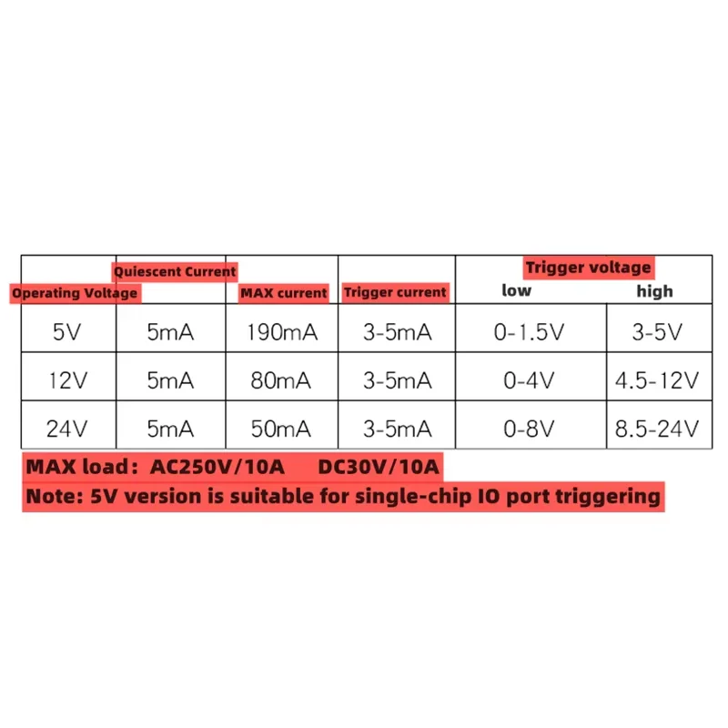 Релейный модуль 12V, 1 канал, красный - миниатюра 4