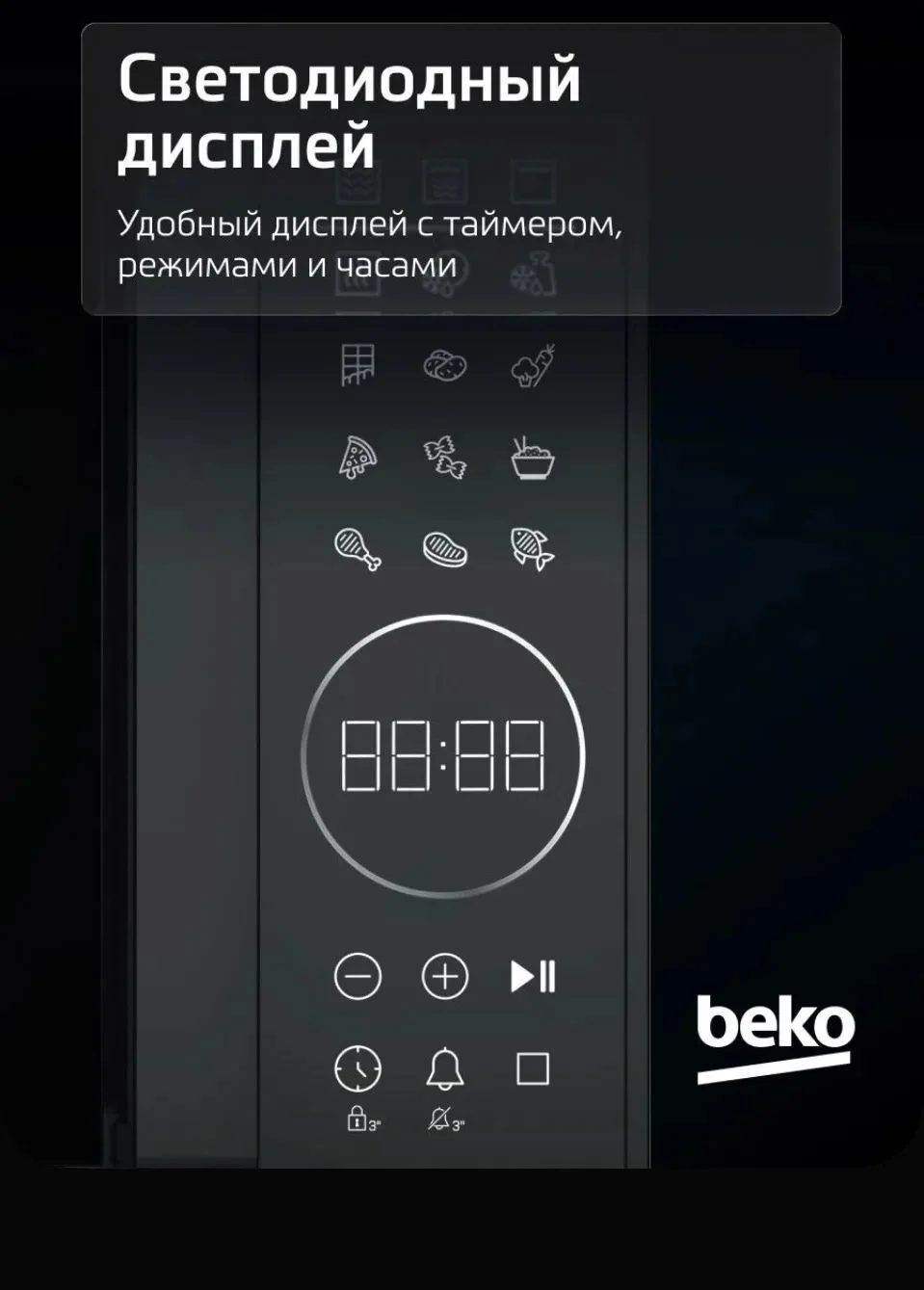 Микроволновая печь с грилем Beko
MGC20130BFB, 20 л - миниатюра 7