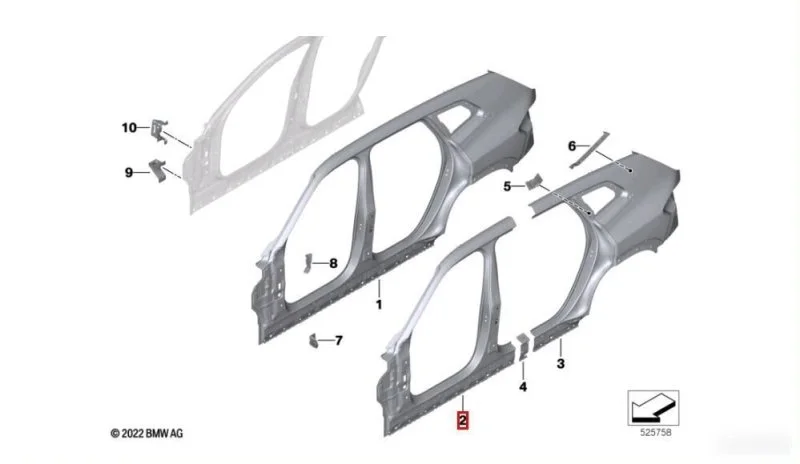 Стойка с порогом задняя BMW XM G09 2022-2025 - изображение 1