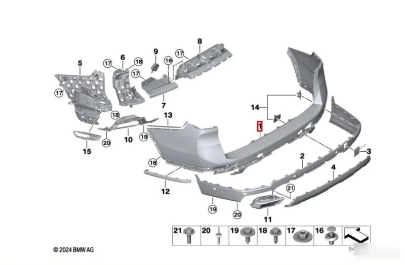 Бампер задний BMW X7 G07 2018-2025