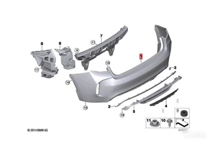 Бампер задний BMW X6M F86 2014-2020 - изображение 1