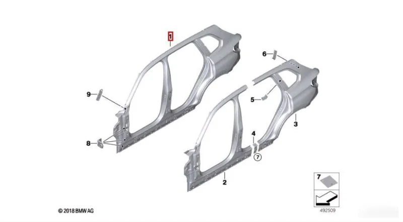 Боковой каркас BMW X5 G05 2018-2025 - изображение 1