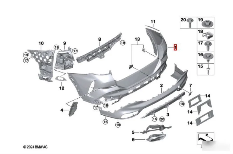Бампер задний BMW X6 G06 2019-2024