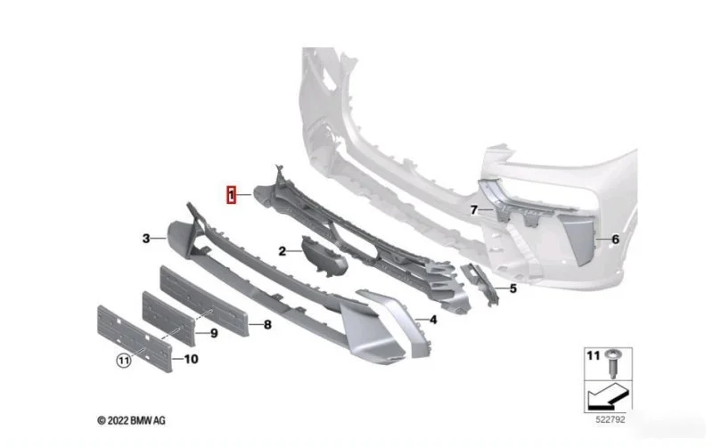 Решетка бампера BMW X7 G07 2018-2025 - изображение 1