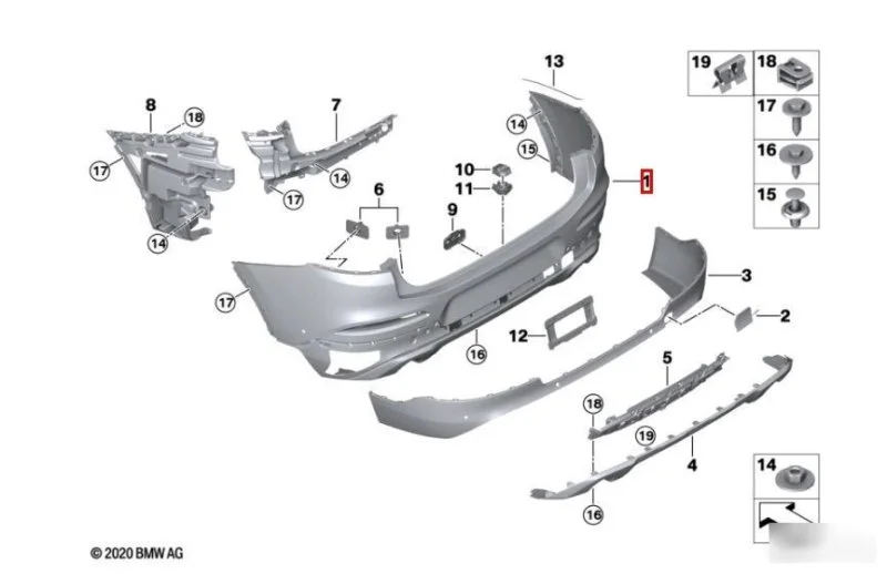 Бампер задний BMW X4 G02 2018-2025