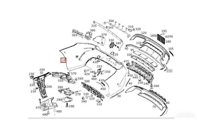 Бампер задний Mercedes S C217 2013-2021 - изображение 1