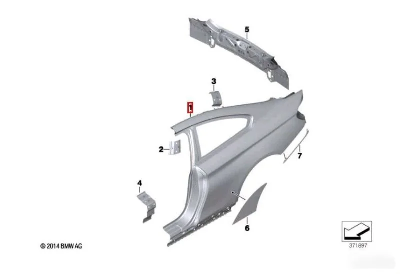 Крыло заднее левое BMW M4 F82 2013-2020 - изображение 1