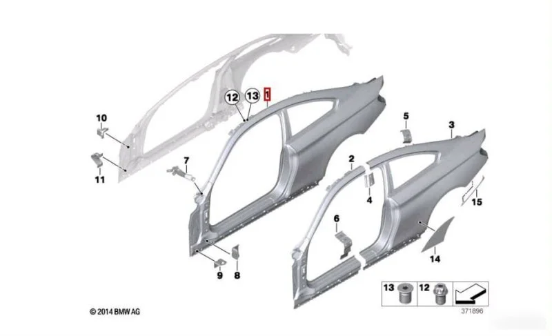 Боковина задняя левая BMW M4 F82 2013-2020 - изображение 1
