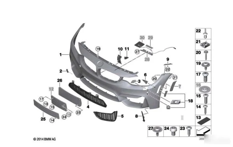 Бампер передний BMW M4 F82 2013-2020 - изображение 1