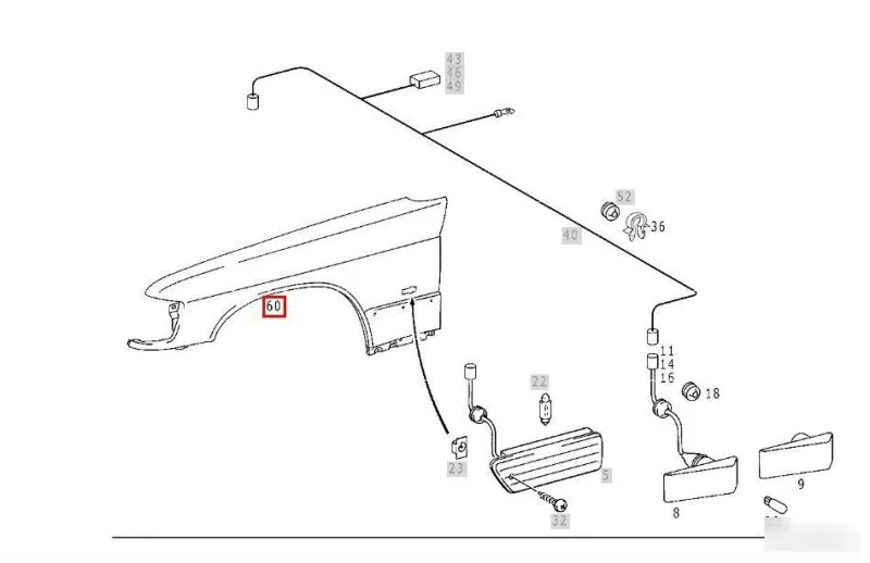 Крыло переднее левое Mercedes S W126 1970-1991 - изображение 1