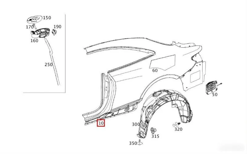 Крыло заднее левое Mercedes S C217 2013-2021 - изображение 1