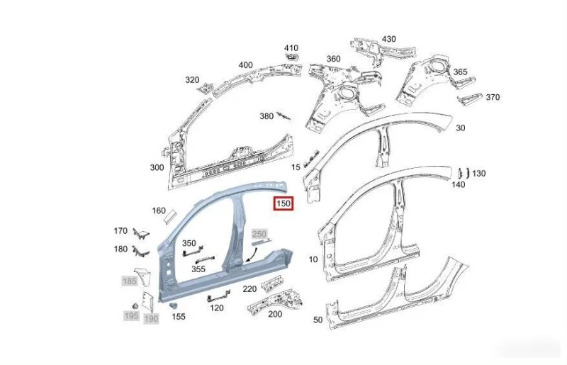 Рама боковины левая Mercedes CLA C118 2019-2025 - изображение 1