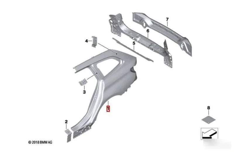 Крыло заднее левое BMW M3 G81 2020-2025 - изображение 1