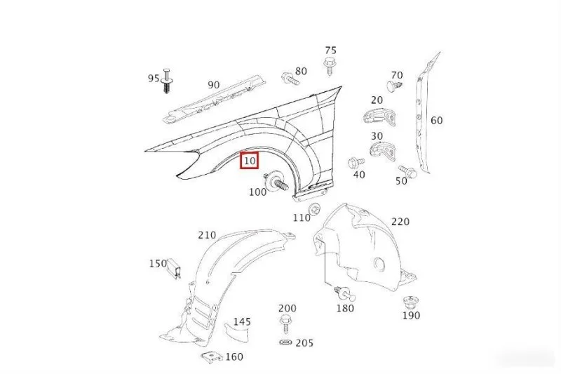 Крыло переднее левое Mercedes CL C216 2006-2014 - изображение 1