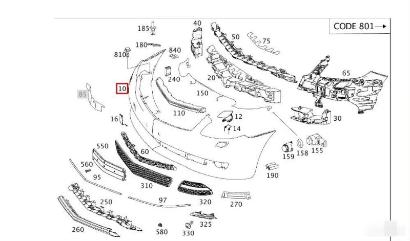 Бампер передний Mercedes CL C216 2006-2014 - изображение 1