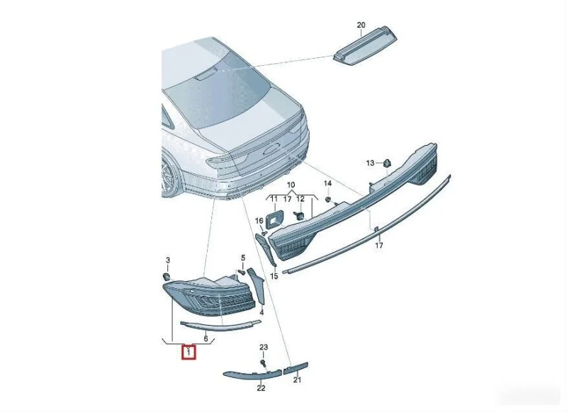 Фонарь задний левый Audi A8 D5 2017-2022 - изображение 1
