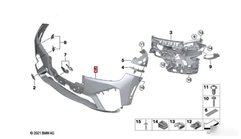 Бампер передний BMW IX I20 2021-2025 - изображение 1