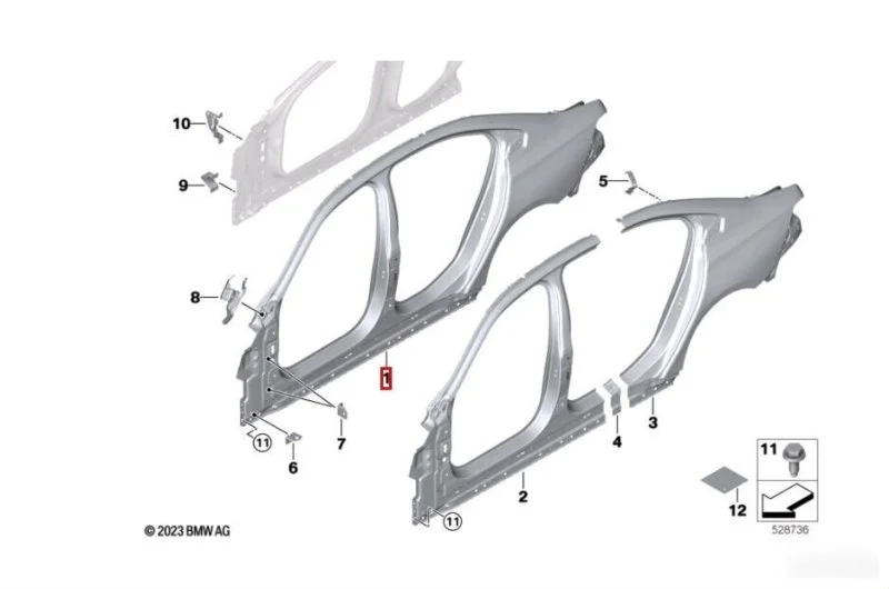 Боковина левая BMW 5 G60 2023-2025 - изображение 1