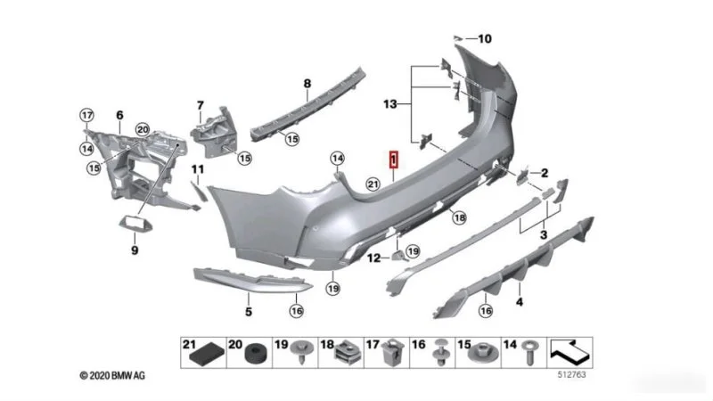 Бампер задний BMW 4 G82 2020-2025 - изображение 1