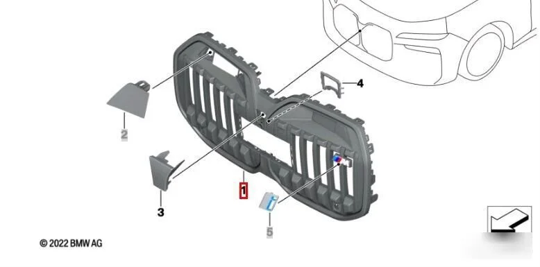 Решетка радиатора передняя BMW 7 G70 2022-2025 - изображение 1