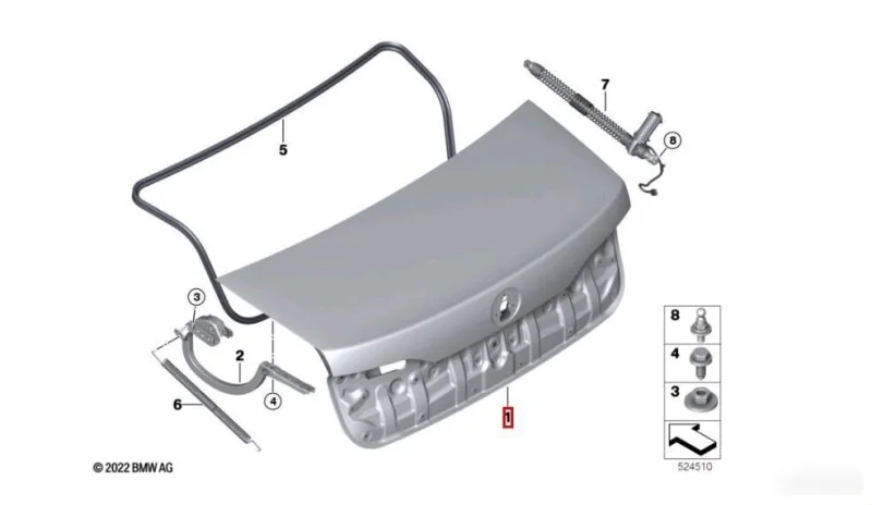 Крышка багажника задняя BMW 7 G70 2022-2025 - изображение 1
