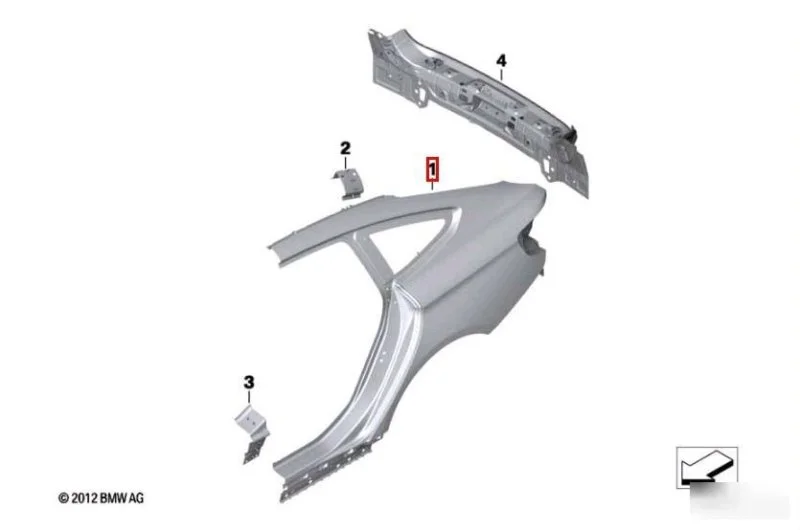 Крыло заднее левое BMW 4 F36 2013-2020 - изображение 1