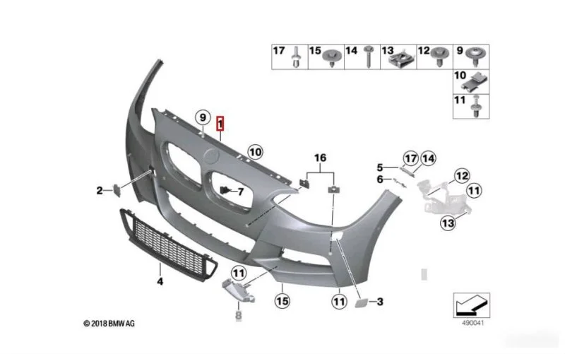 Бампер передний BMW 2 F22 2014-2021 - изображение 1