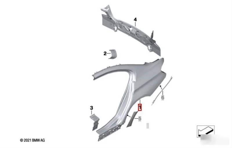 Крыло заднее левое BMW 3 F30 2011-2020 - изображение 1