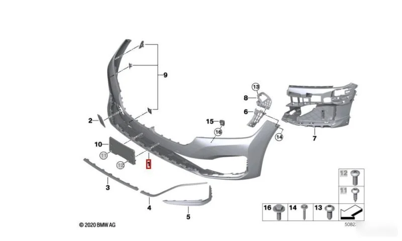 Бампер передний BMW 7 G11 2015-2022 - изображение 1