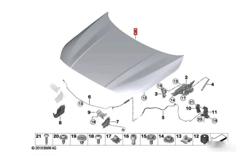 Капот передний BMW 1 F40 2019-2025