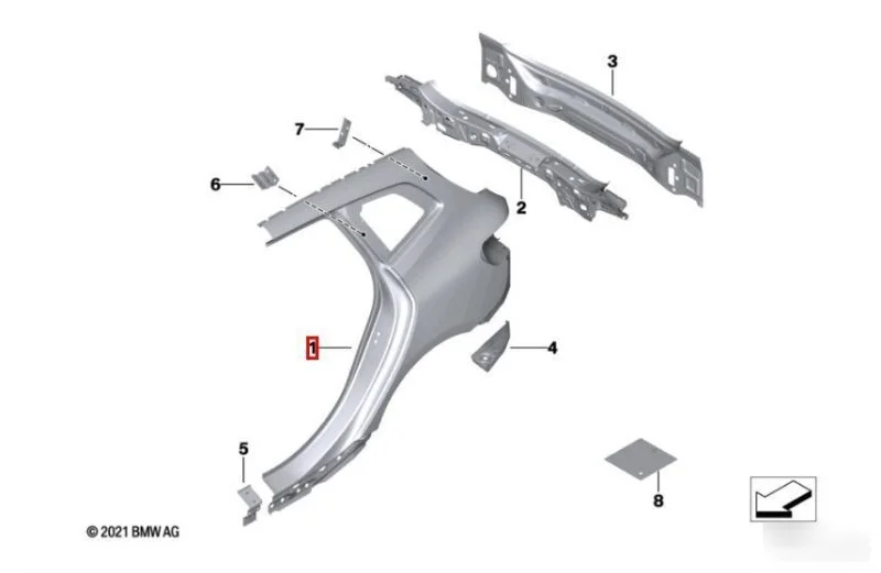Крыло заднее левое BMW 2 U06 2021-2025 - изображение 1