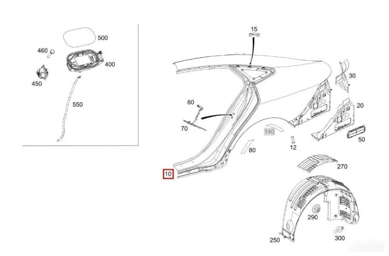 Крыло правое Mercedes AMG GT 2014-2023 - изображение 1