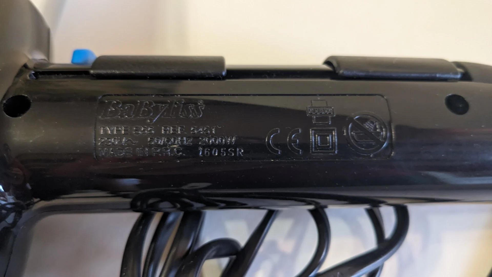 Фен babyliss type S55 ref 5451 и две насадки - миниатюра 8