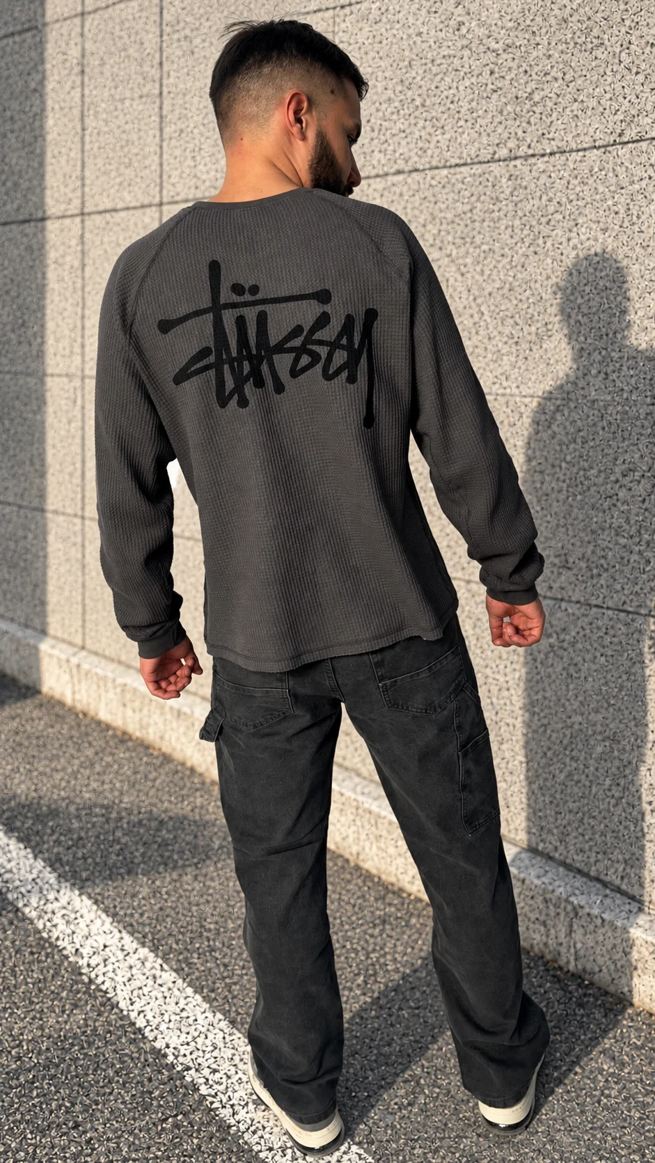 Лонгслив Stussy Raglan Thermal Long-Sleeve Crew - миниатюра 8