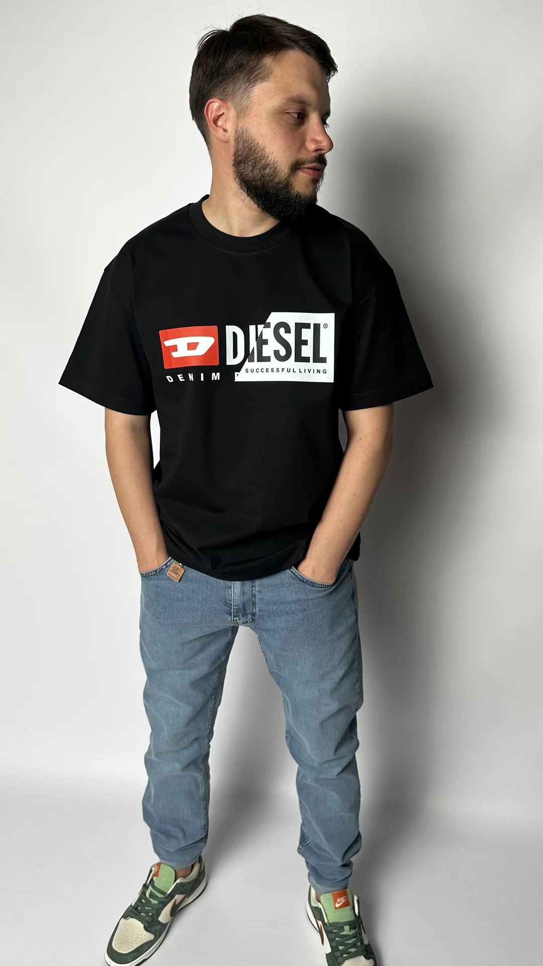 футболка Diesel черная - миниатюра 5