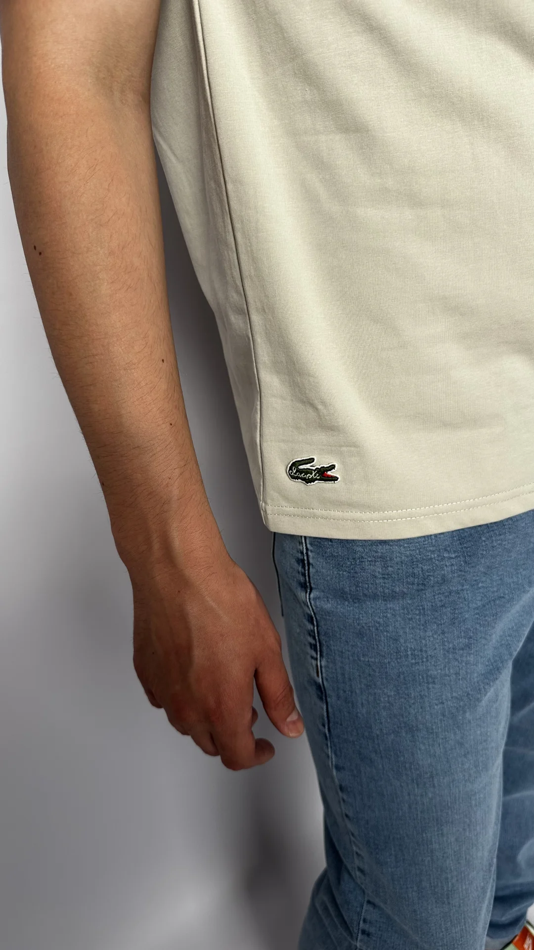 футболка Lacoste бежевая - миниатюра 5