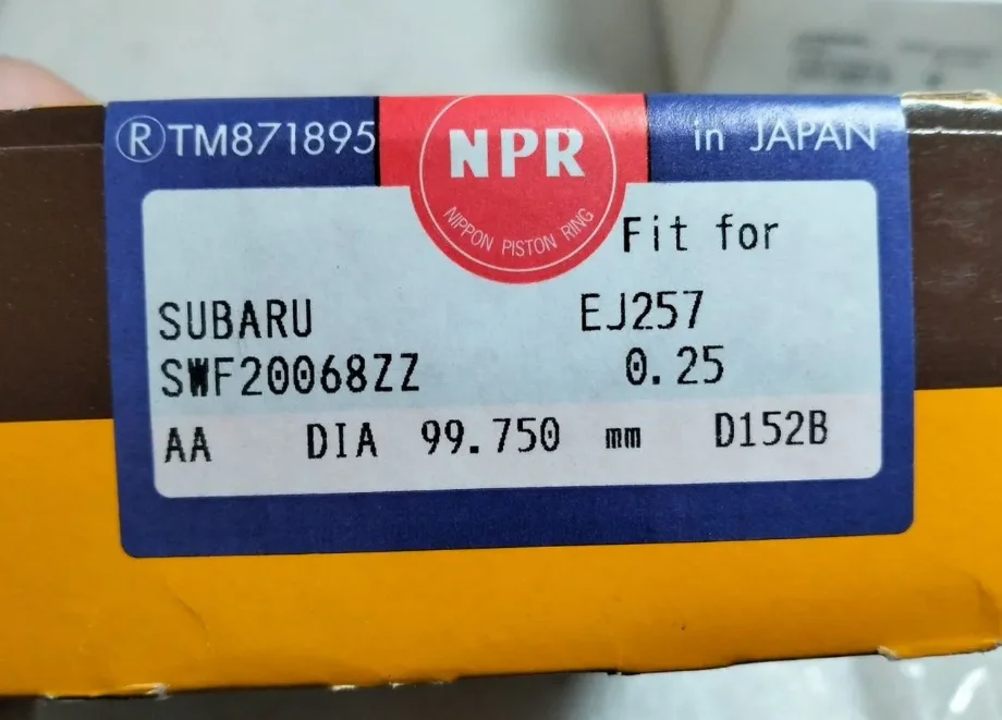 Subaru EJ253 Комплект поршней + кольца 0,25 новые - миниатюра 9