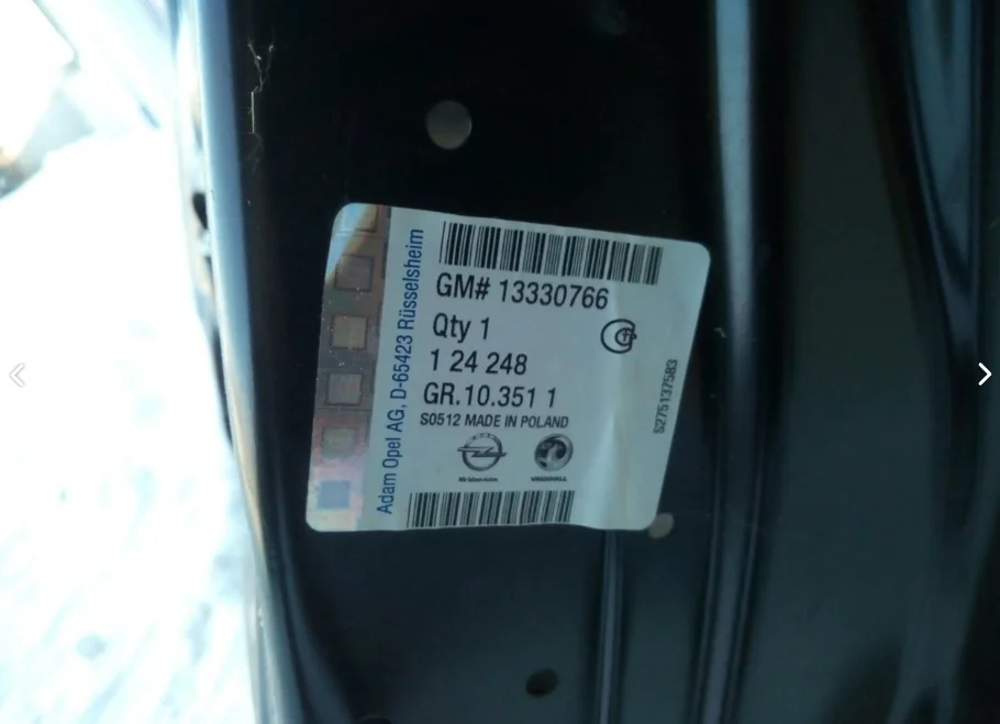 Opel Astra J с 10г. - Дверь передняя правая новая - миниатюра 10