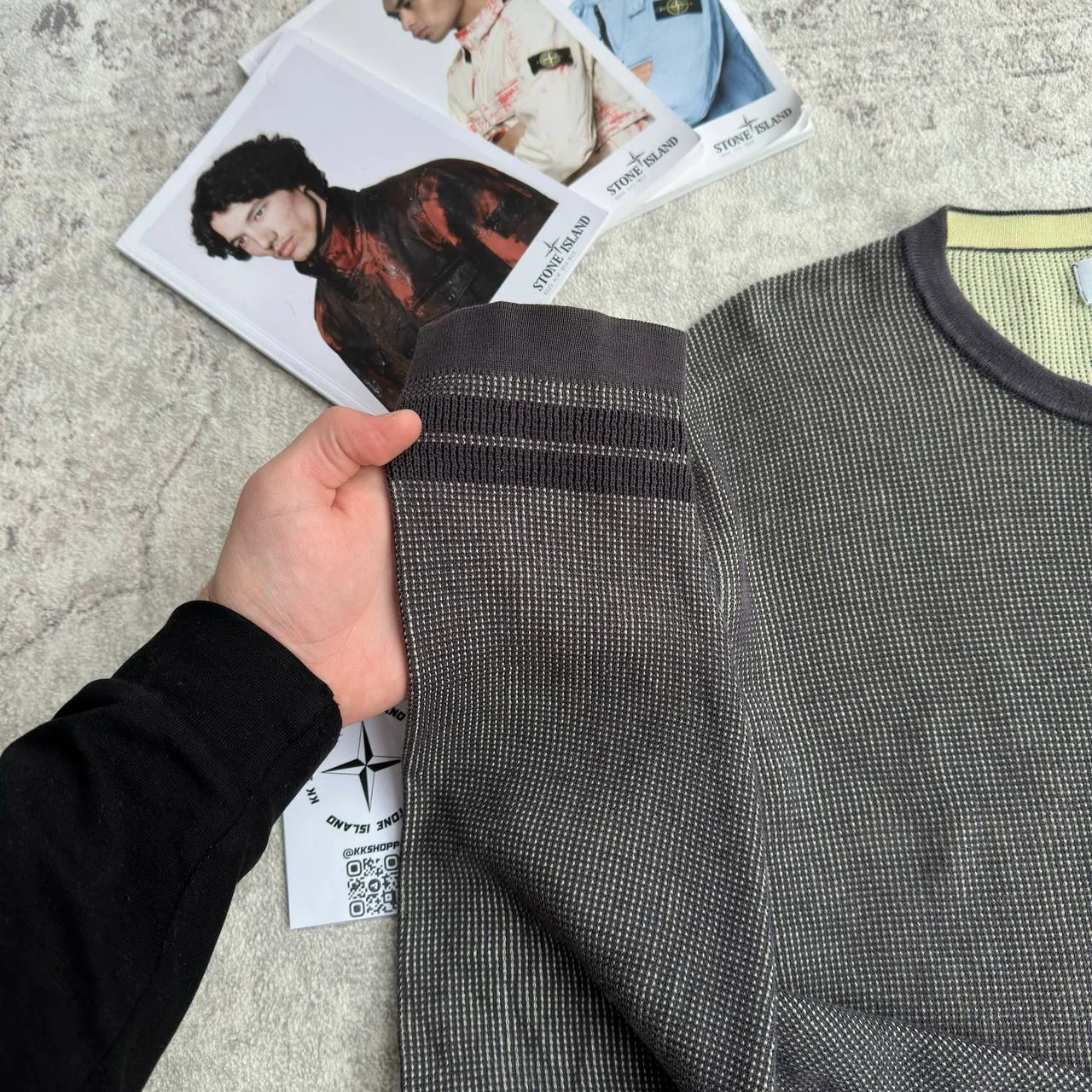 Свитер Stone Island Crew Neck Two Different Colour - миниатюра 5
