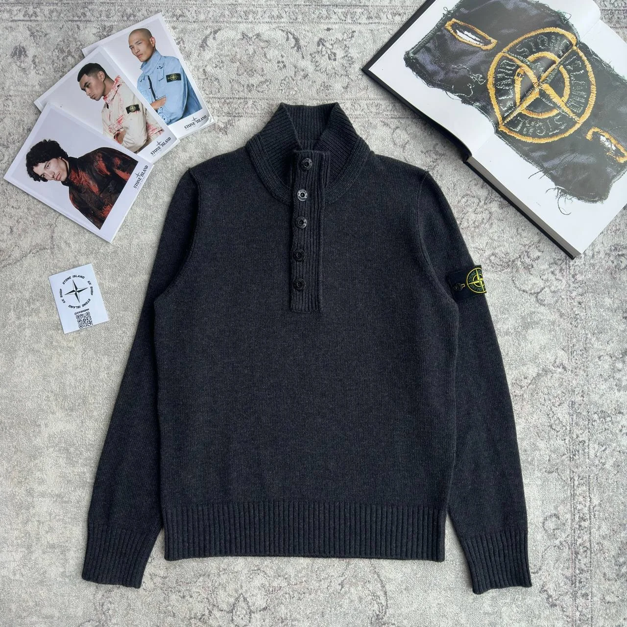 Свитер Stone Island 1/4 Zip 6715508A3 - изображение 1