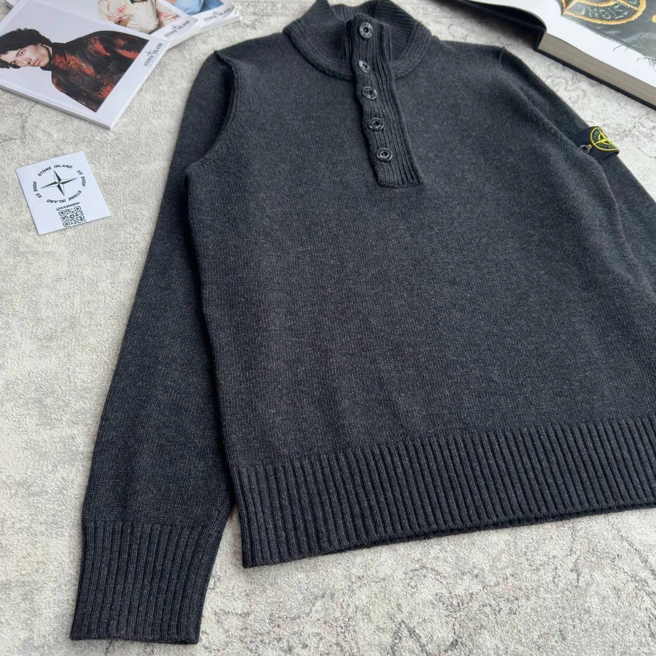 Свитер Stone Island 1/4 Zip 6715508A3 - миниатюра 2