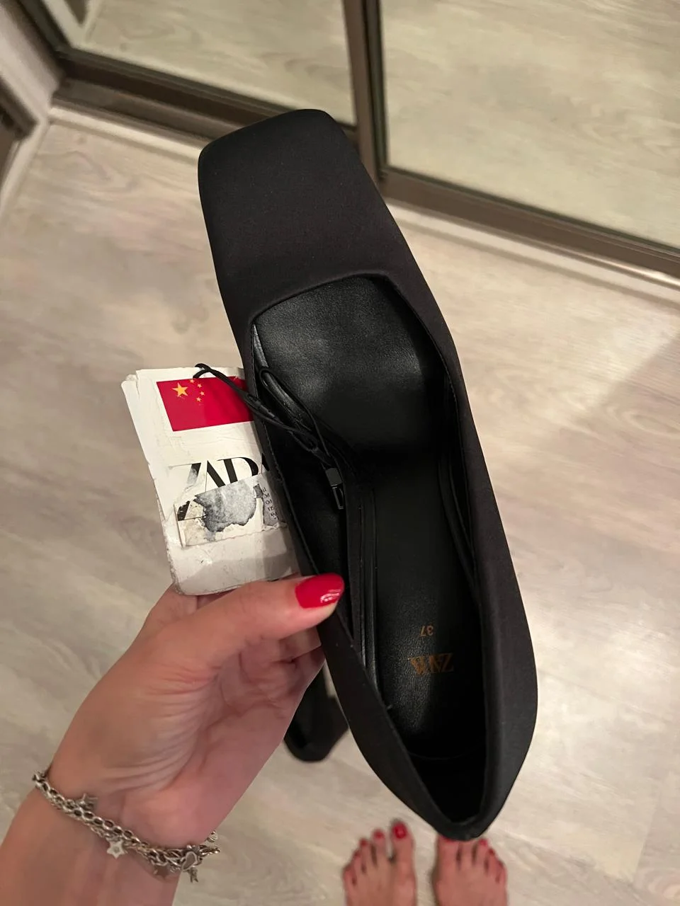Новые сатиновые атласные туфли Zara оригинал 37 - миниатюра 2