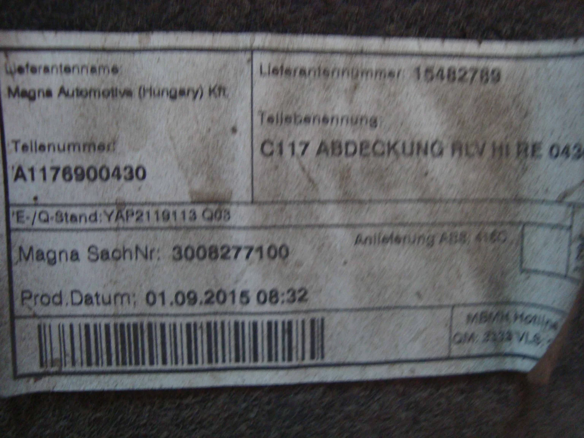 Локер задний правый Mercedes-Benz C117 270 A1176900430 - изображение 1